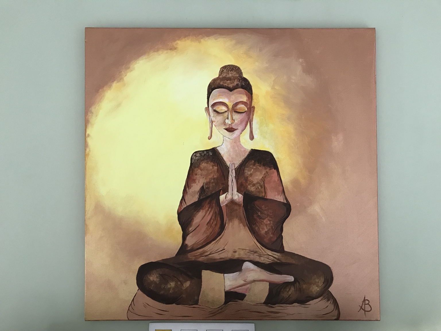 Harmonie intérieure, peinture de Béa représentant une figure bouddhique en méditation